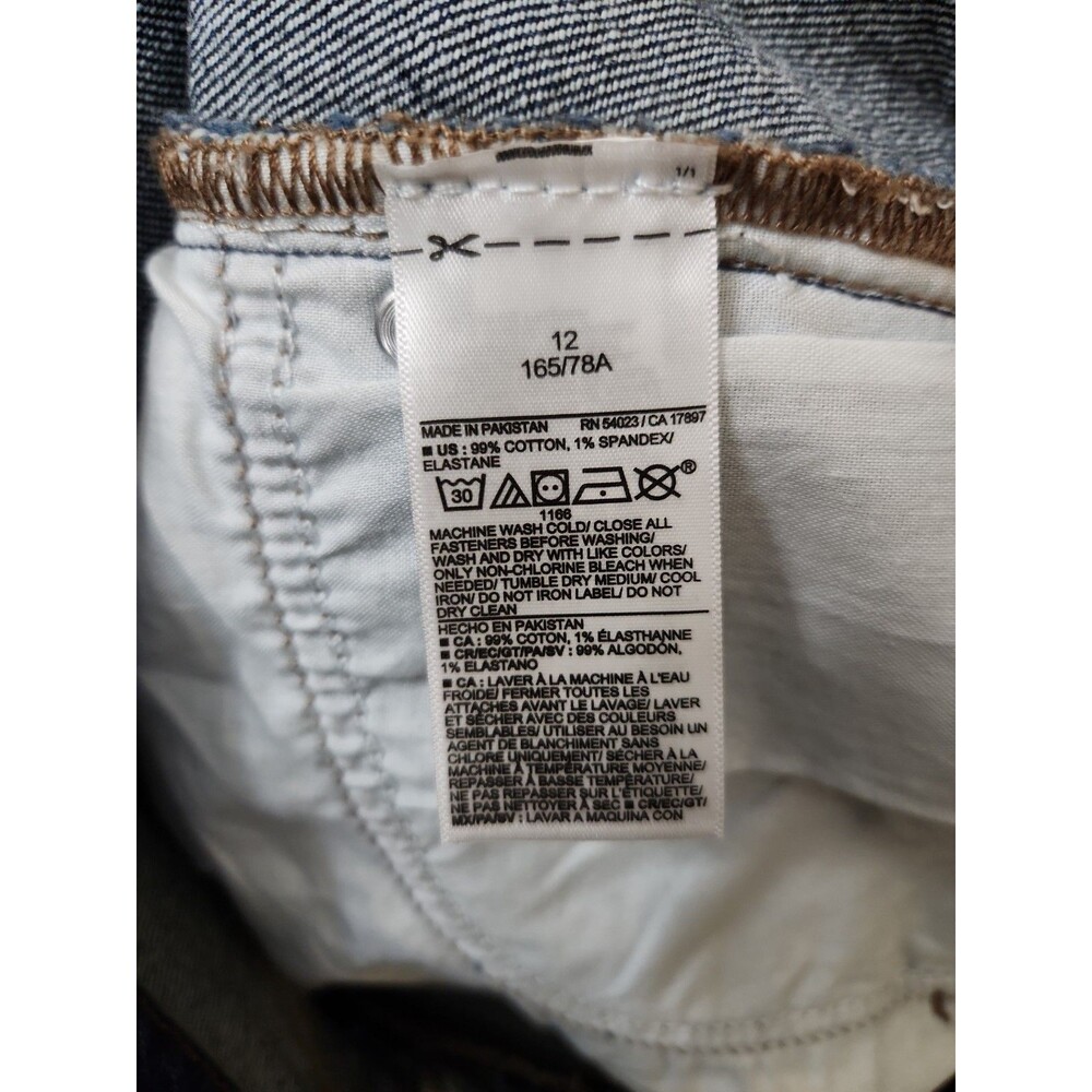 Old Navy Slouchy Wide-Leg Jeans Womens 12 Blue Dark Wash Button Fly NEW - Picture 11 of 12